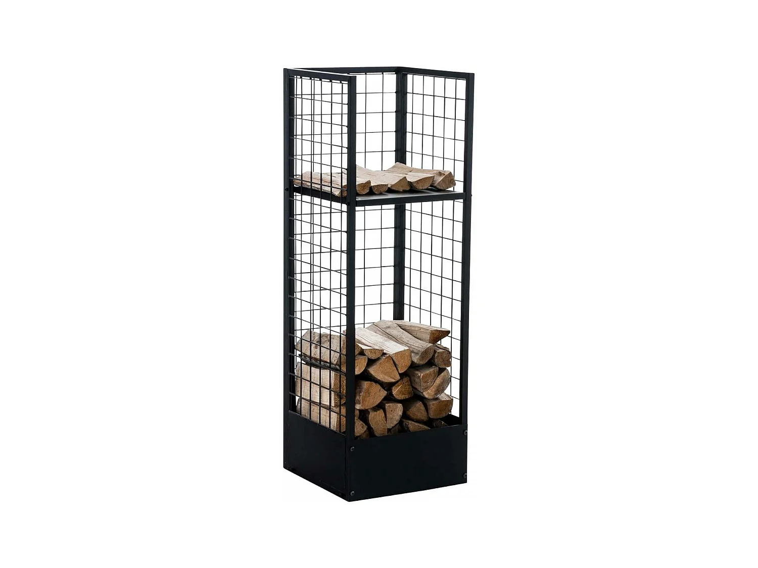 Etagère bois de cheminée - Métal - 40 x 40 x 120cm - Noir - Forrest