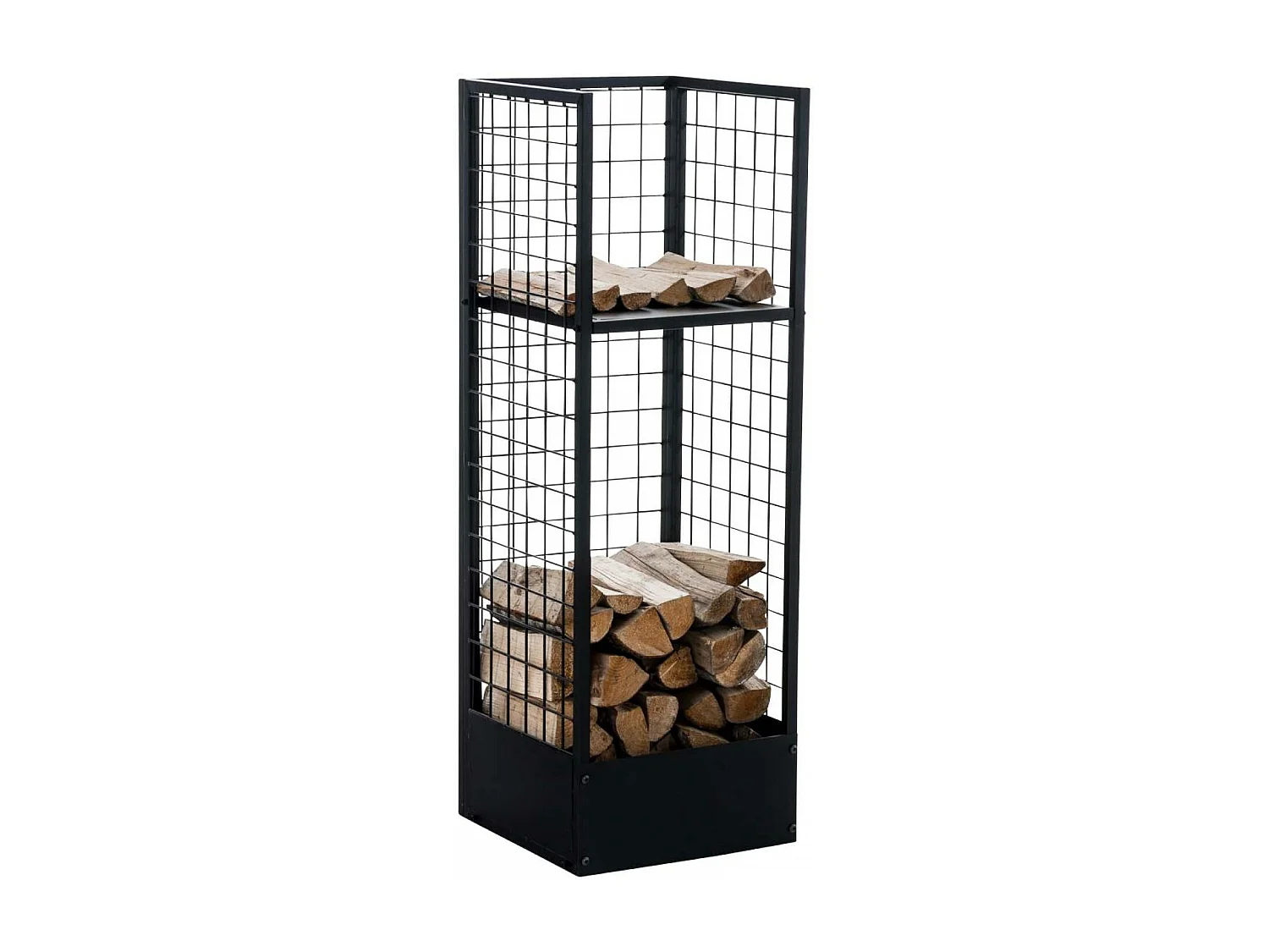 Etagère bois de cheminée - Métal - 40 x 40 x 120cm - Noir - Forrest