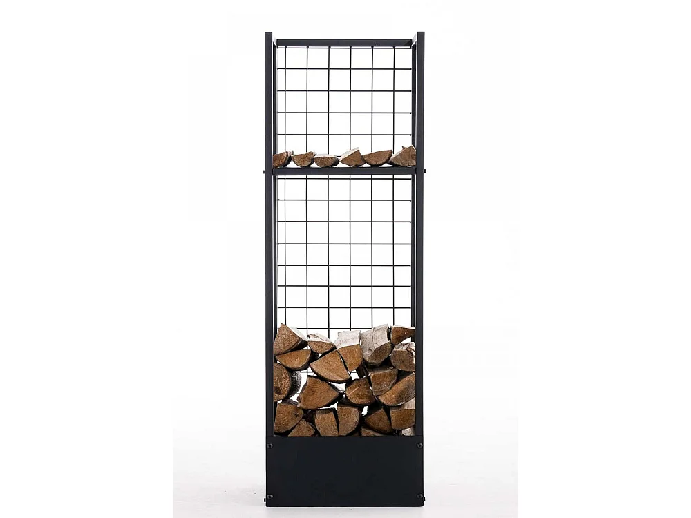 Etagère bois de cheminée - Métal - 40 x 40 x 120cm - Noir - Forrest