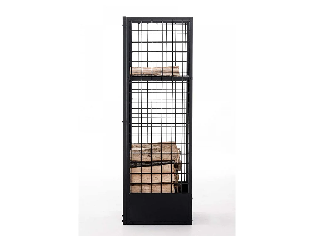 Etagère bois de cheminée - Métal - 40 x 40 x 120cm - Noir - Forrest