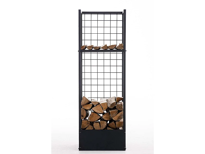 Etagère bois de cheminée - Métal - 40 x 40 x 120cm - Noir - Forrest