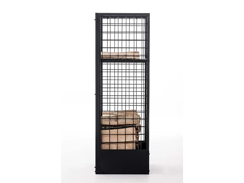 Etagère bois de cheminée - Métal - 40 x 40 x 120cm - Noir - Forrest