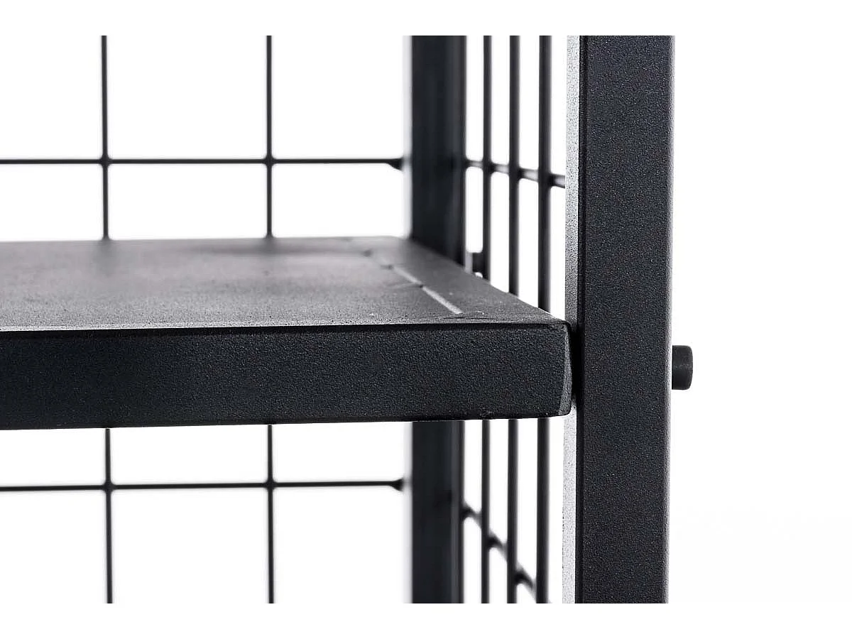 Etagère bois de cheminée - Métal - 40 x 40 x 120cm - Noir - Forrest