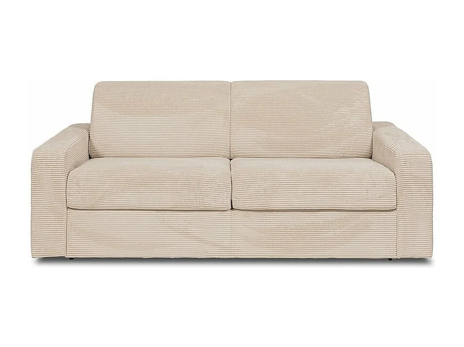 Canapé convertible express MIDNIGHT 160cm matelas 16cm velours Côtelé beige