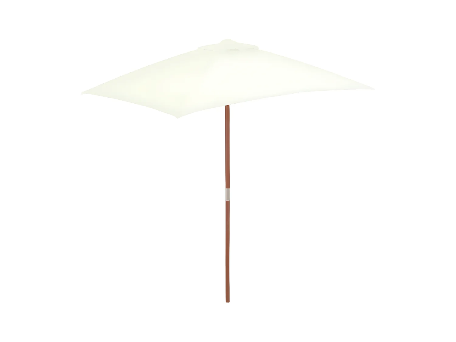 Parasol avec mât en bois 150 x 200 cm Sable