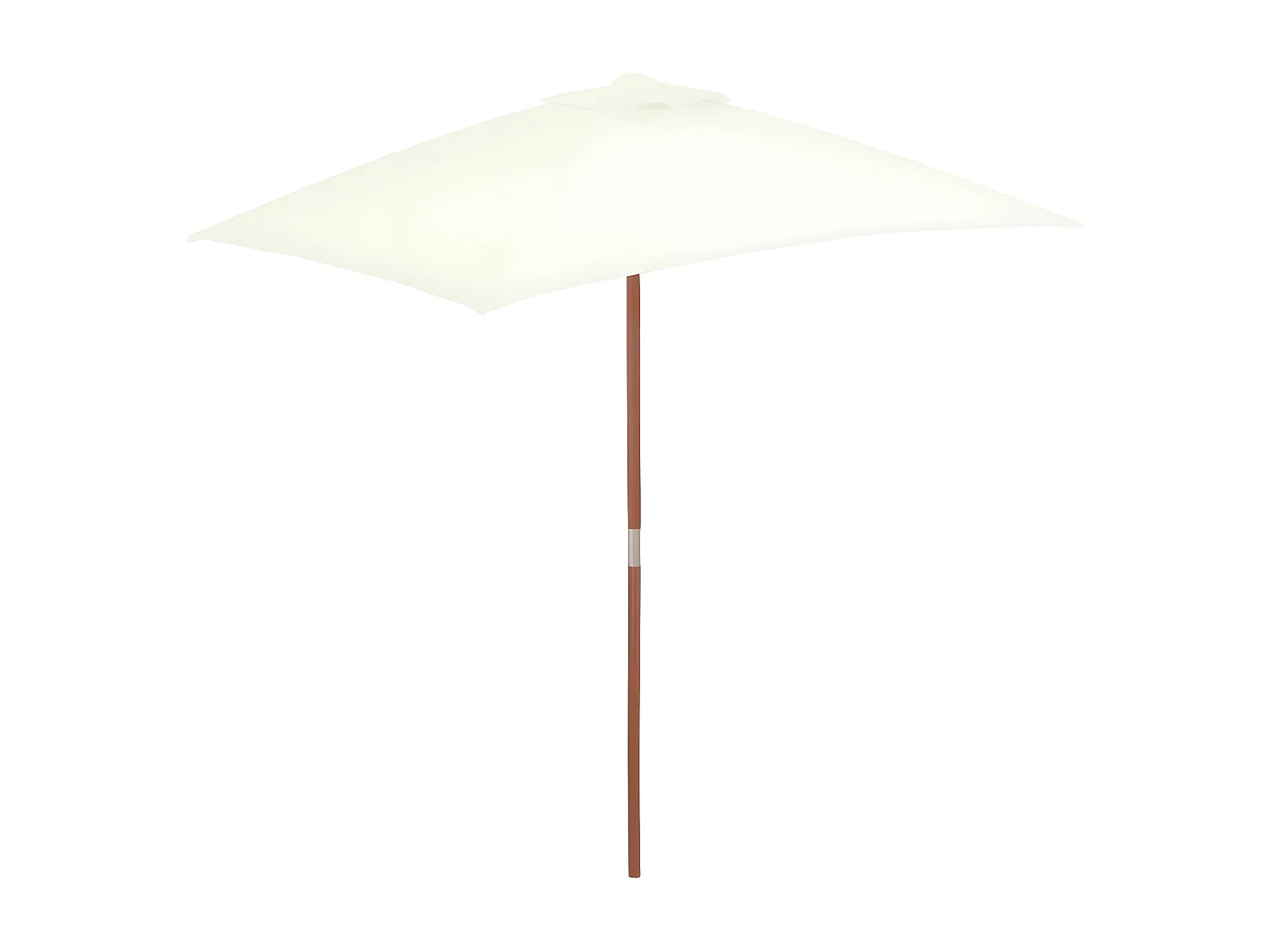 Parasol avec mât en bois 150 x 200 cm Sable