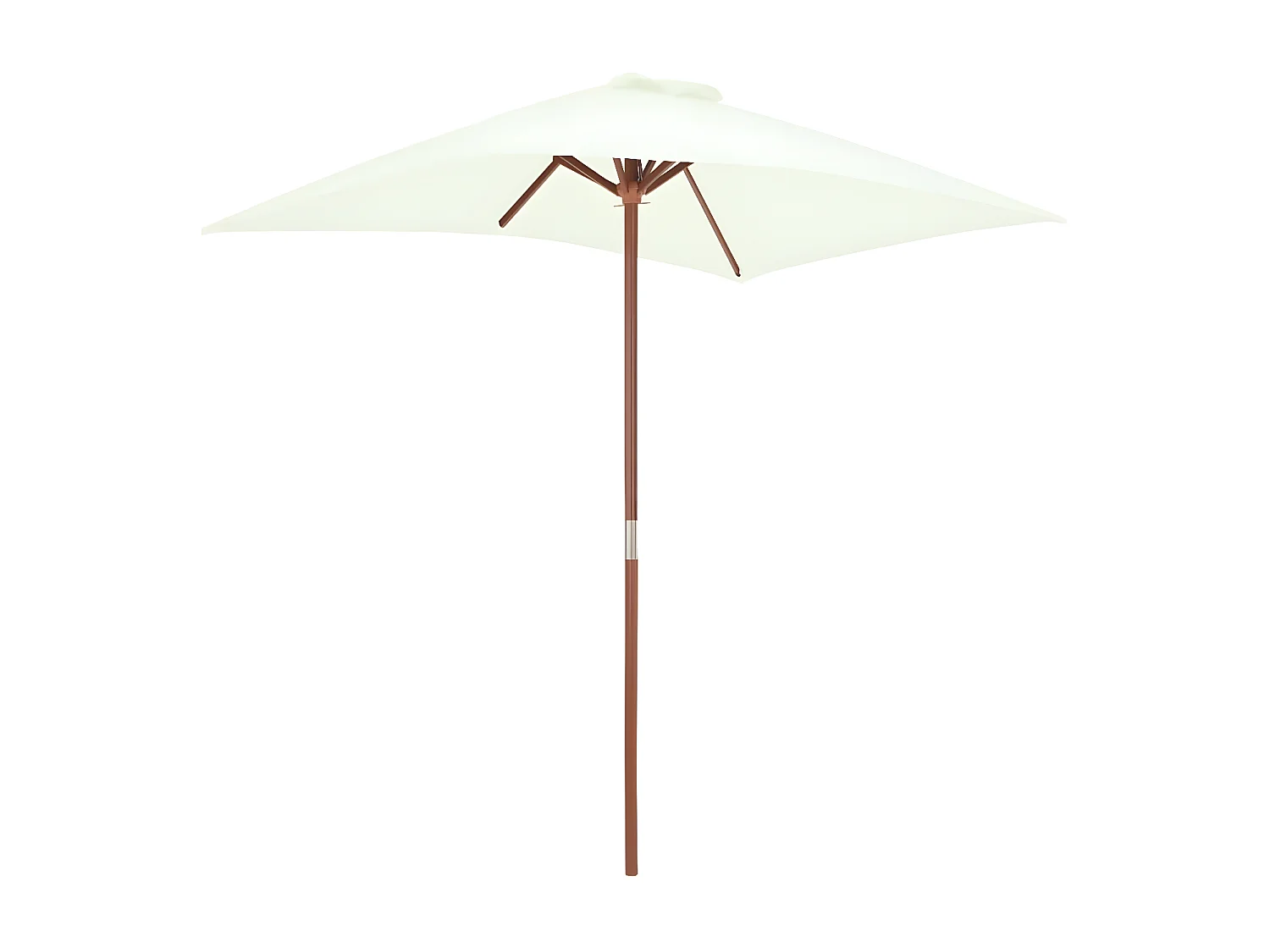 Parasol avec mât en bois 150 x 200 cm Sable