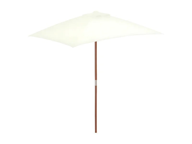 Parasol avec mât en bois 150 x 200 cm Sable
