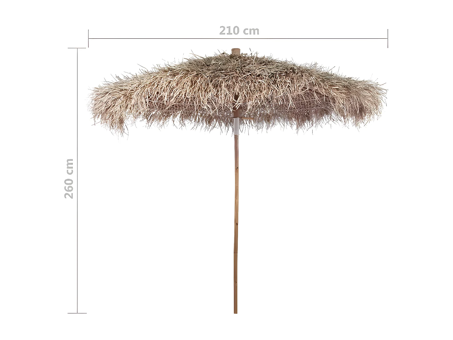 Parasol en bambou avec toit en feuille de bananier 210 cm