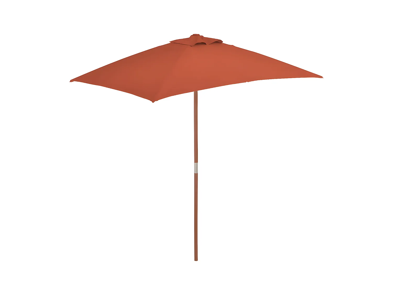 Parasol d'extérieur avec mât en bois 150 x 200 cm Terre cuite