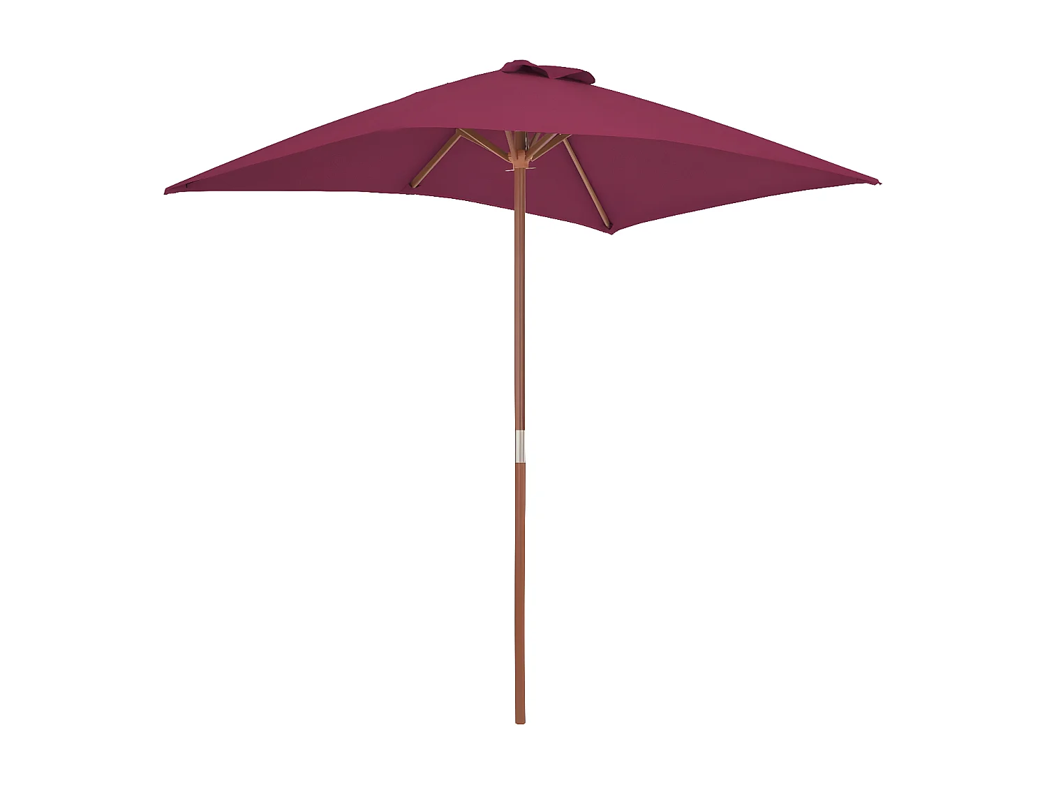 Parasol met houten paal 150x200 cm bordeauxrood