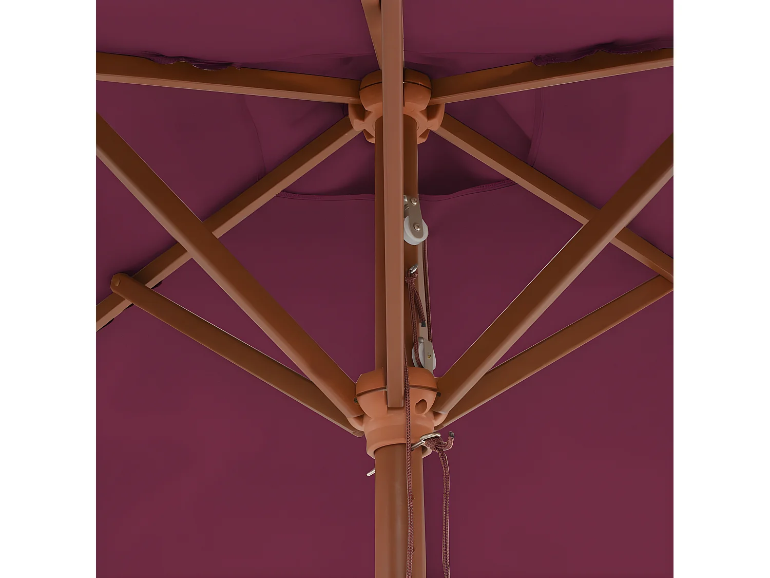 Parasol met houten paal 150x200 cm bordeauxrood