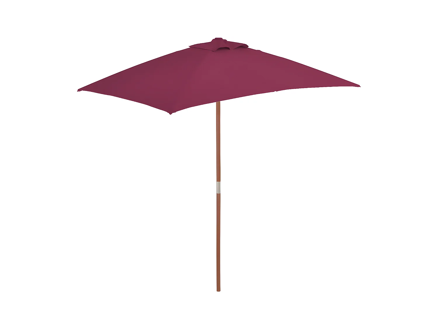 Parasol avec mât en bois 150 x 200 cm Bordeaux