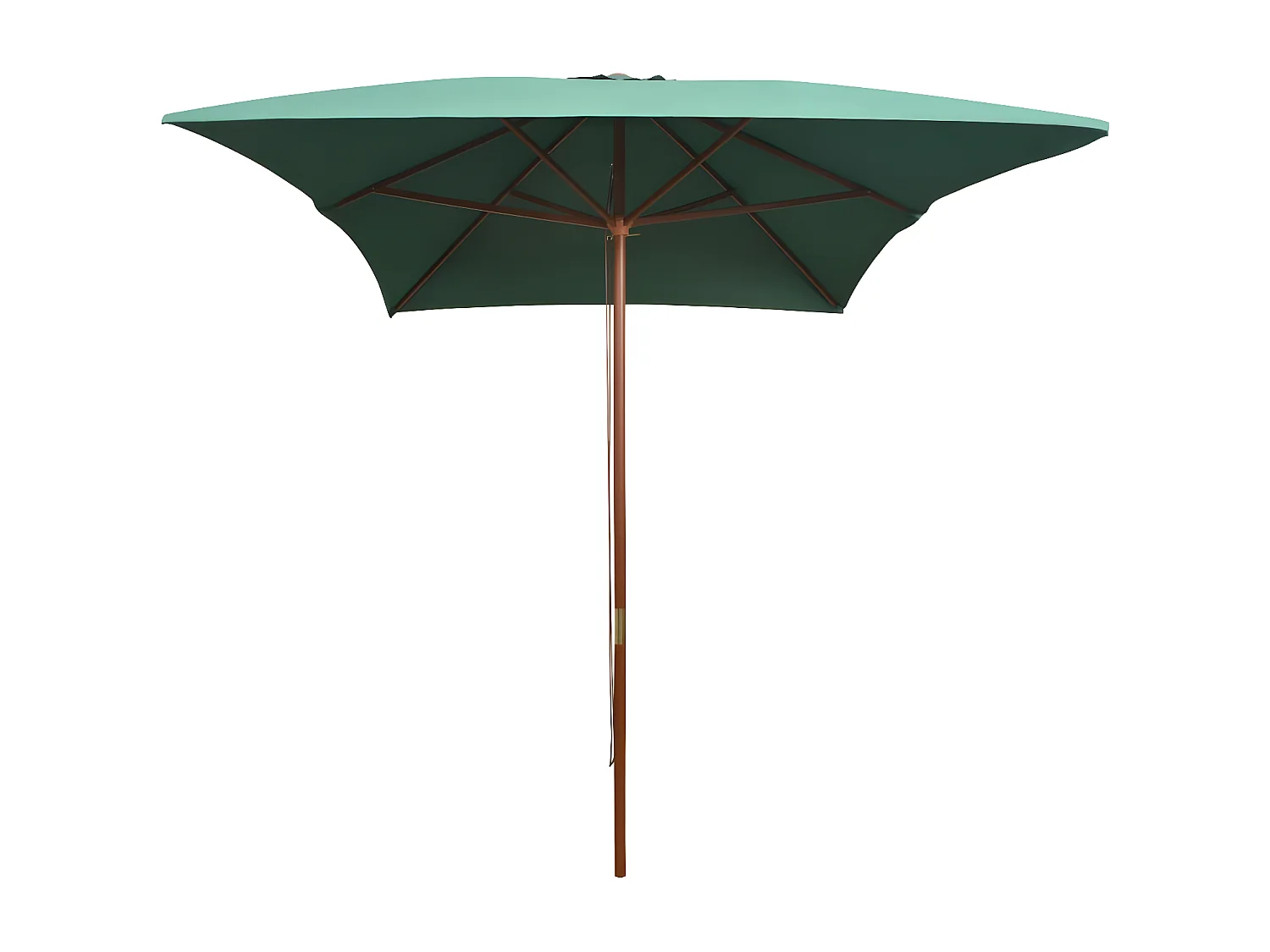 Parasol avec poteau en bois 200 x 300 cm Vert