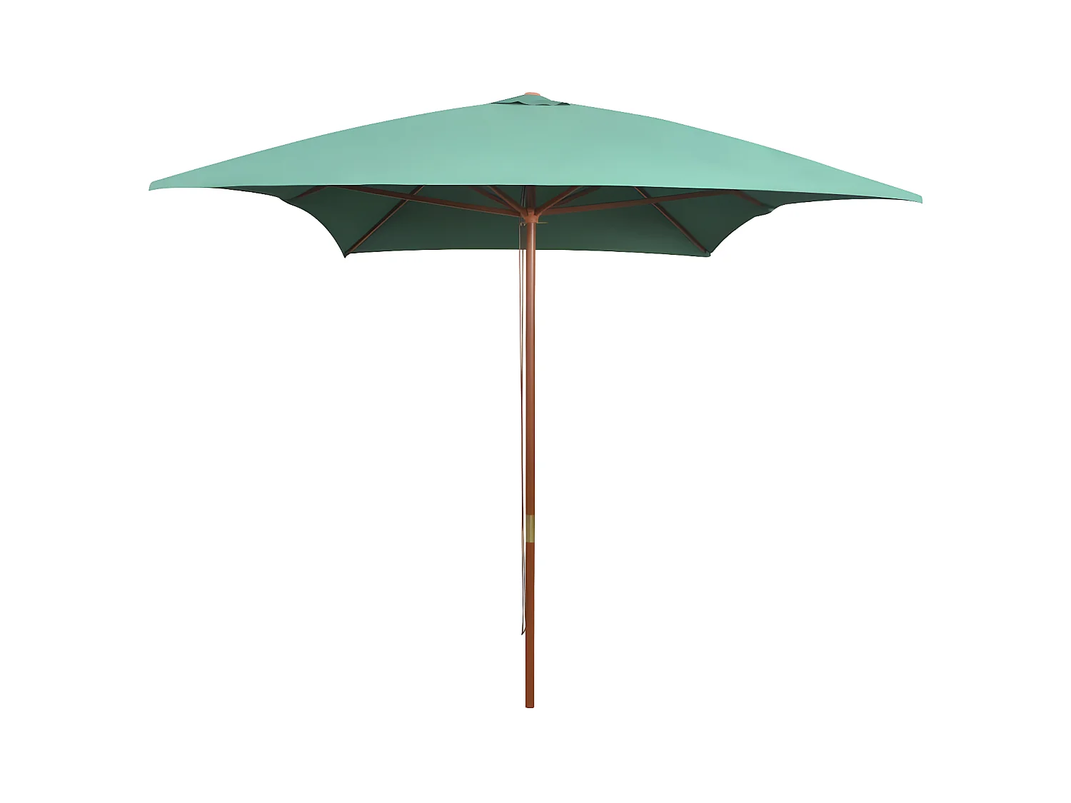 Parasol avec poteau en bois 200 x 300 cm Vert