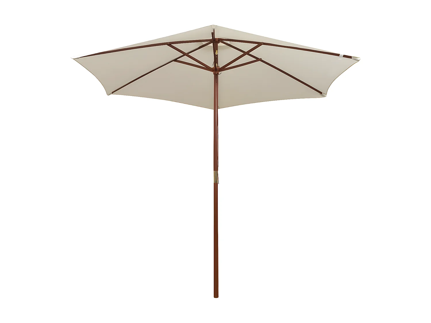 Guarda-sol com mastro em madeira 270x270 cm branco nata