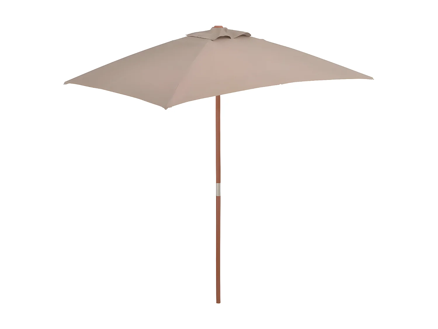 Parasol met houten paal 150x200 cm taupe