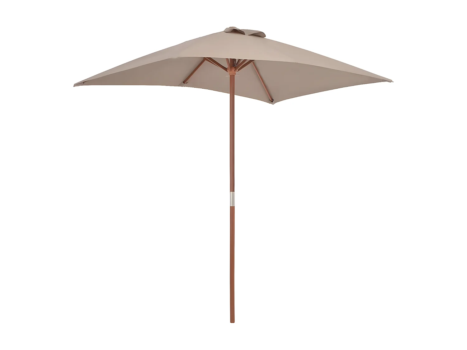 Parasol met houten paal 150x200 cm taupe