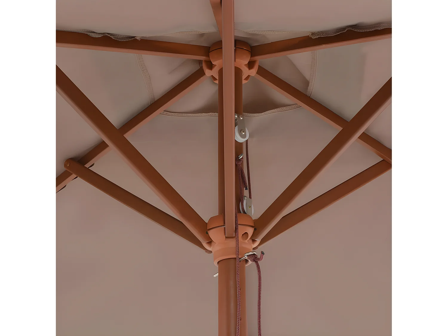 Parasol met houten paal 150x200 cm taupe