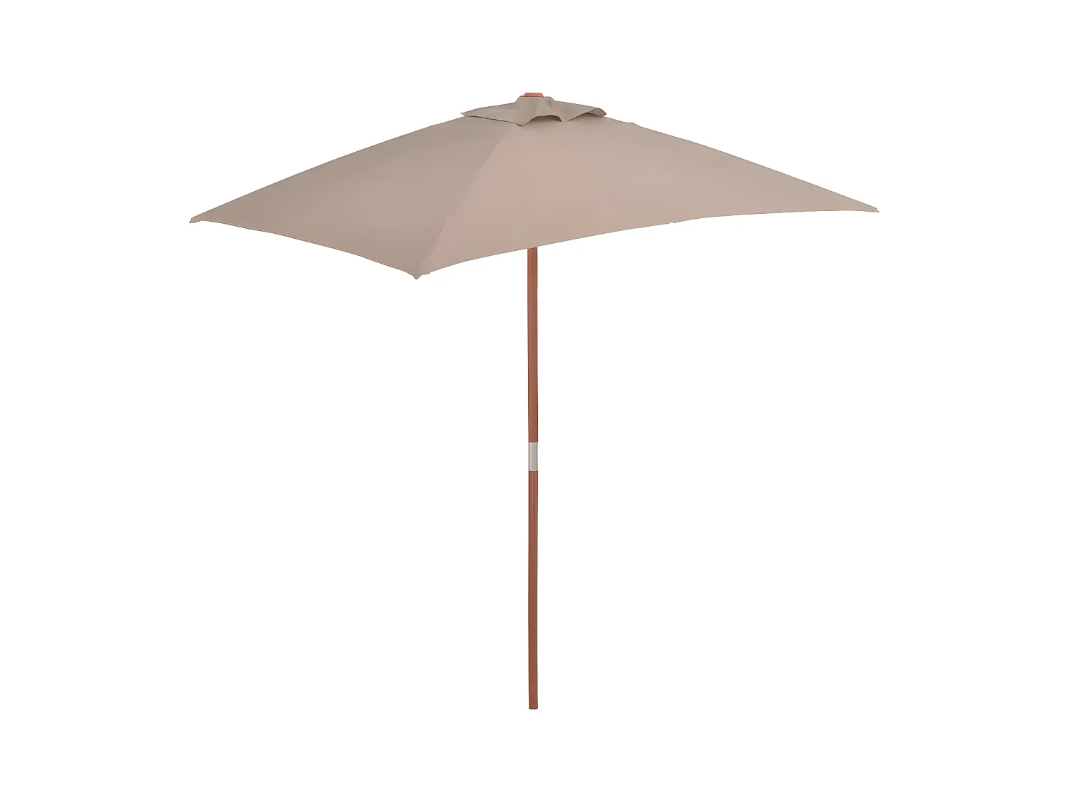 Parasol avec mât en bois 150 x 200 cm Taupe