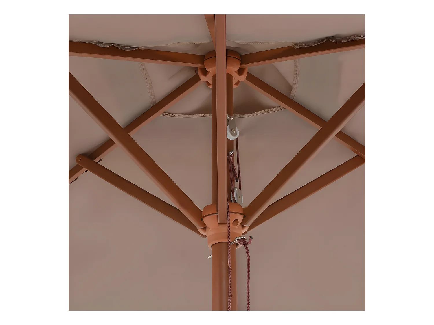 Parasol avec mât en bois 150 x 200 cm Taupe