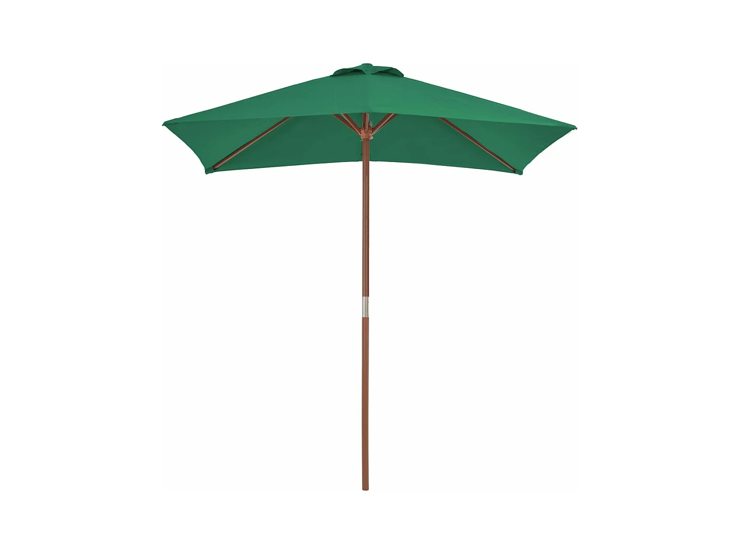 Parasol avec mât en bois 150 x 200 cm Vert