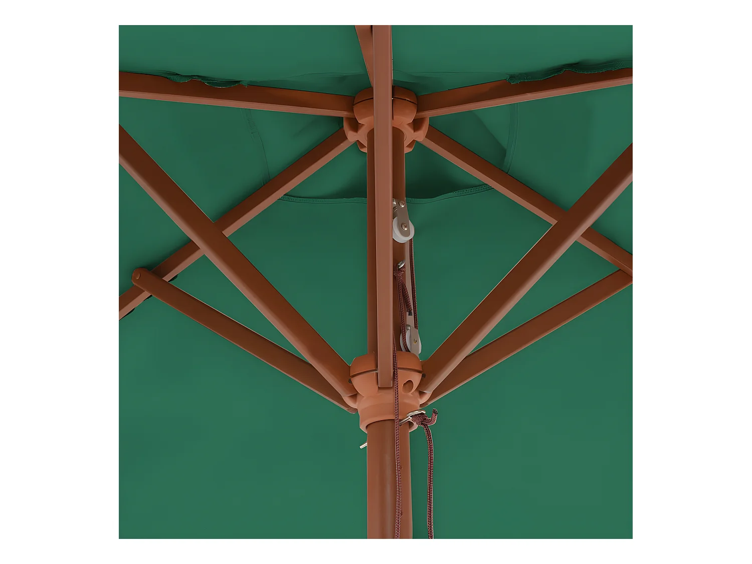 Parasol avec mât en bois 150 x 200 cm Vert