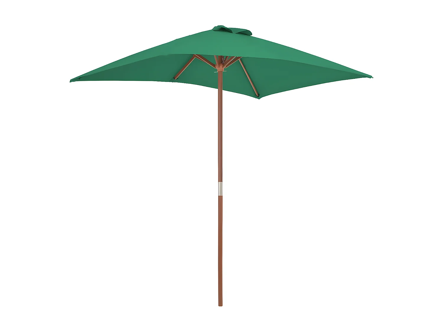 Parasol avec mât en bois 150 x 200 cm Vert
