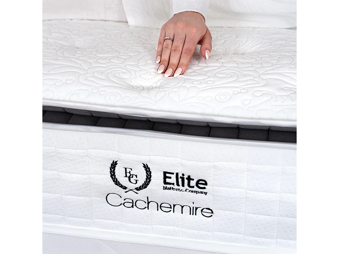 Matelas Cachemire 140x190 cm Hauteur 28 cm ressorts ensachés mousse polyuréthane Surmatelas Intégré soutien équilibré