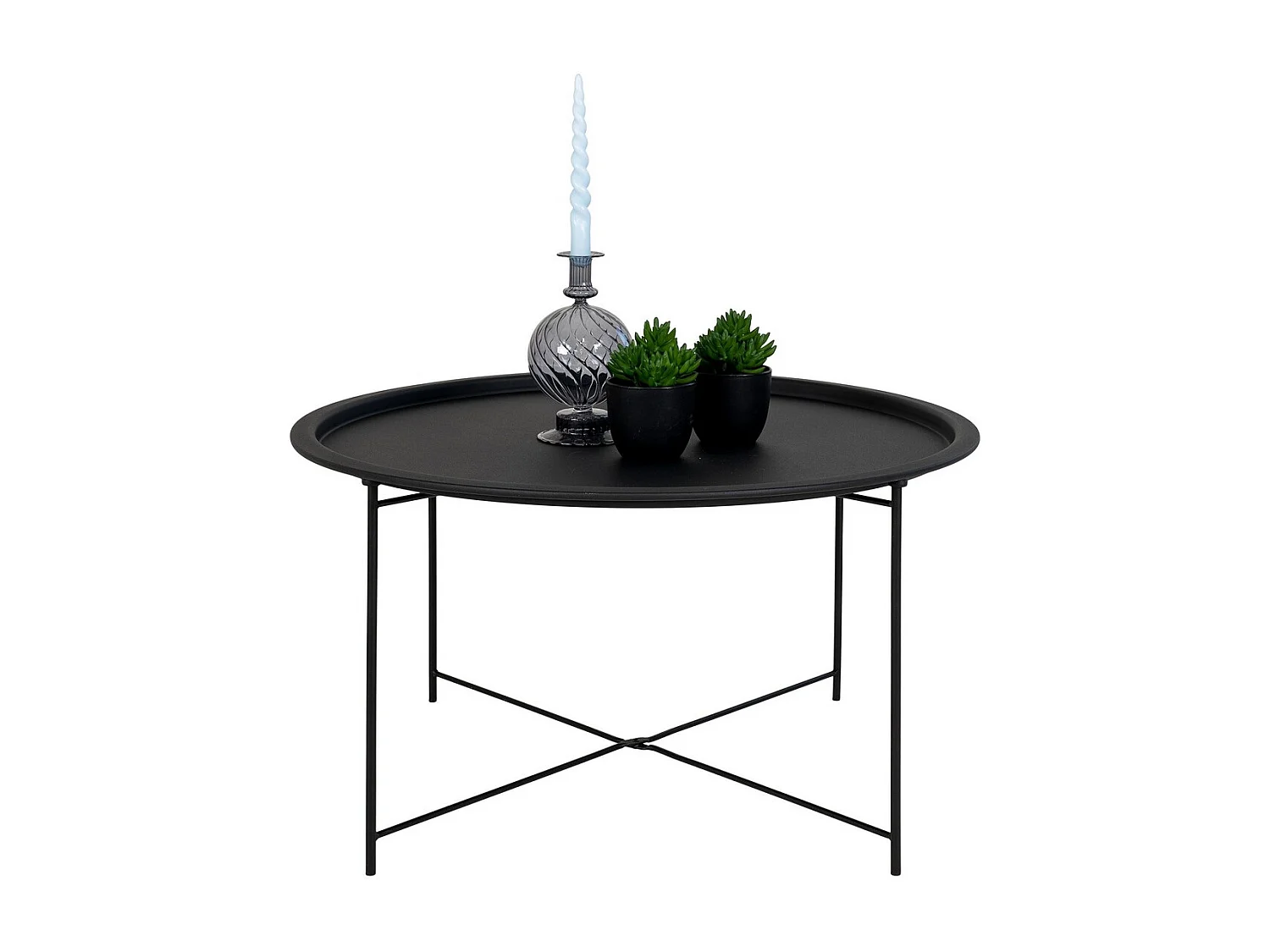 Table Basse Bastia, Noir, 43x43x43 cm, EPIKASA