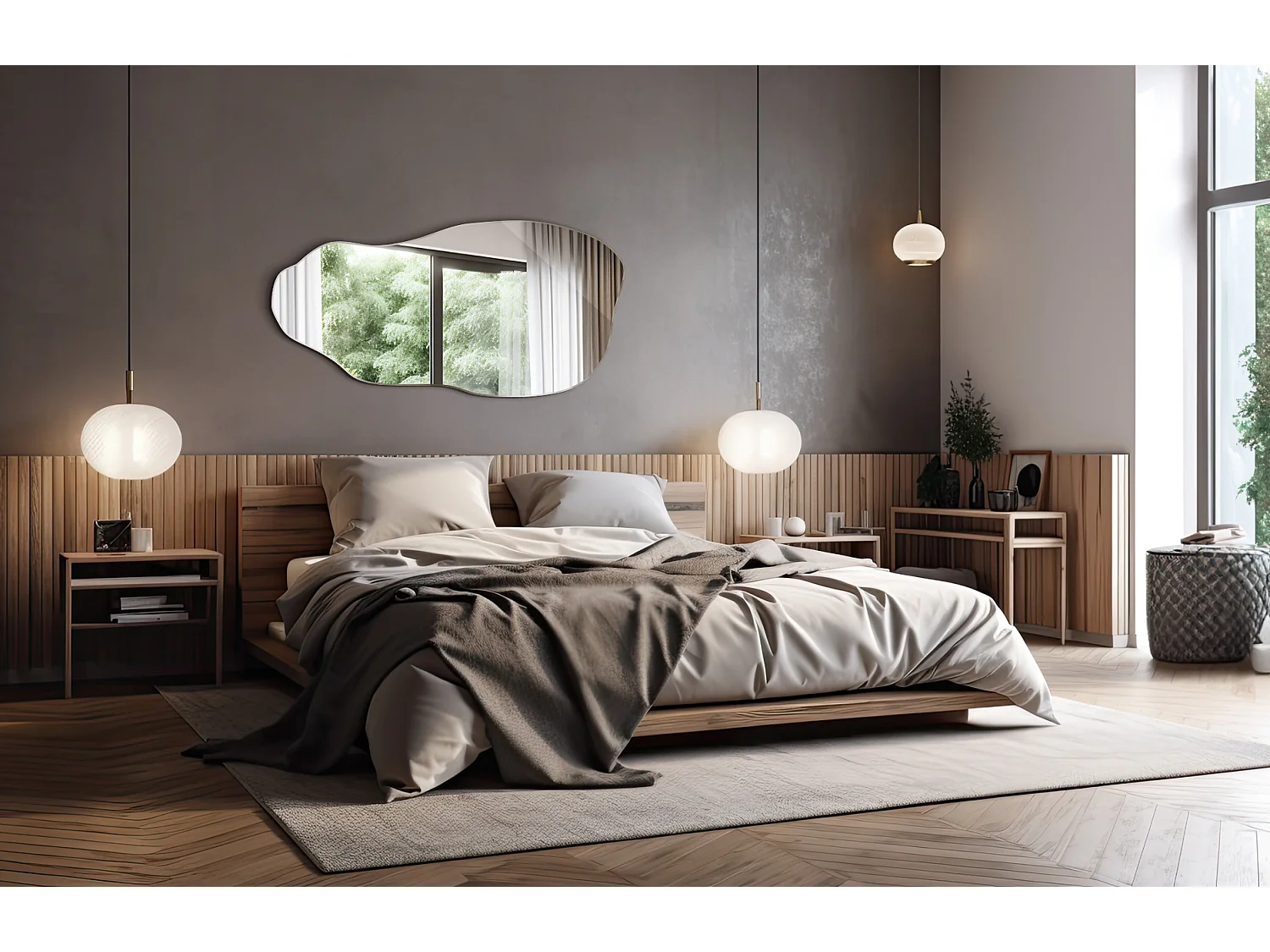 Espejo de pared decorativo premium para baño, dormitorio y pasillo. - 50 cm x 100 cm