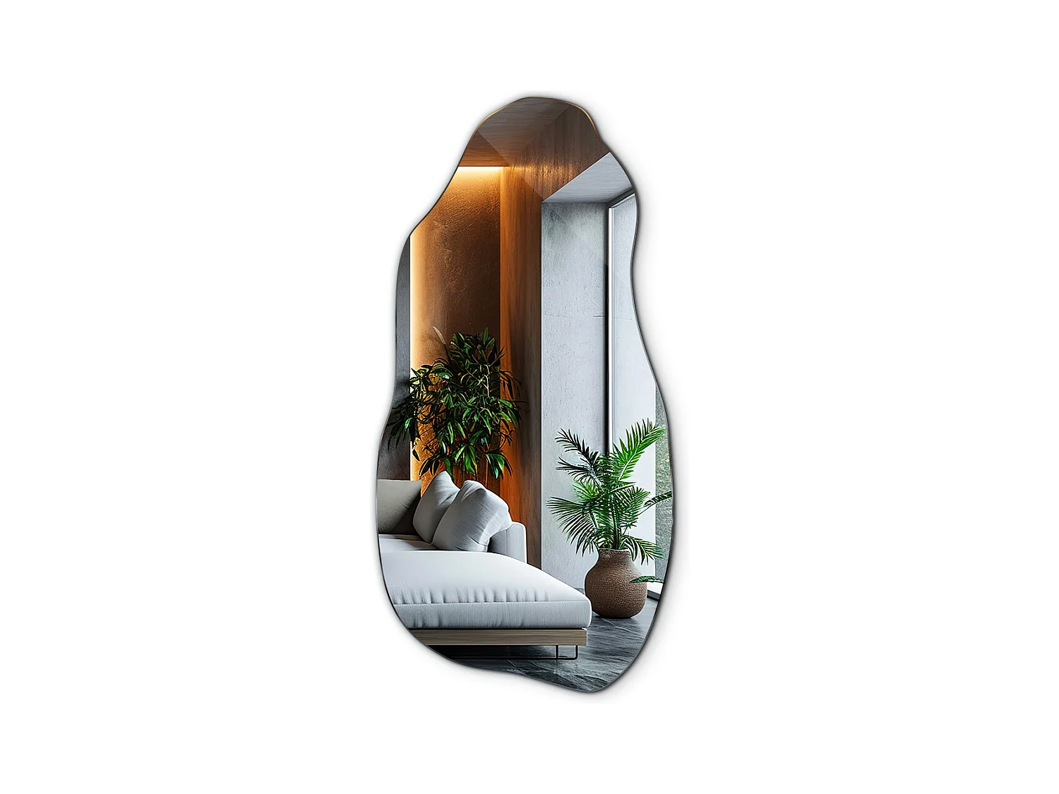Premium decoratieve wandspiegel voor badkamer, slaapkamer, hal - 50 cm x 100 cm