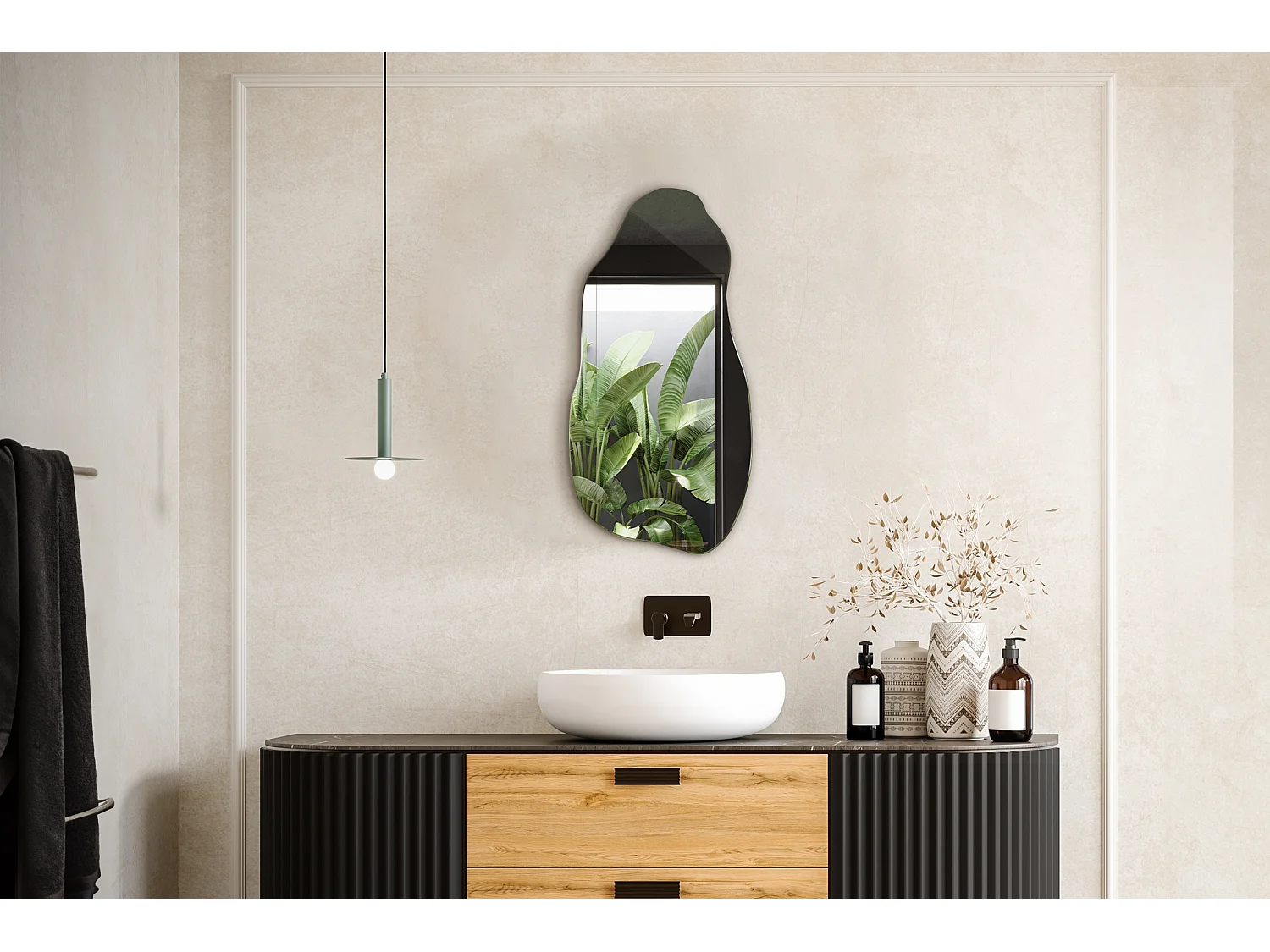 Specchio decorativo da parete - Irregolare - per la Camera da Letto, il Soggiorno - 40 cm x 80 cm