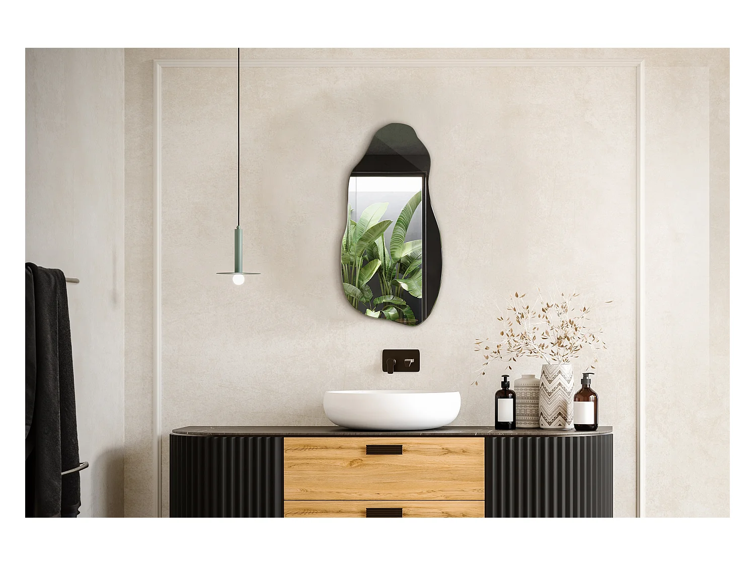 Espejo de Pared Decorativo - Irregular - para Dormitorio, Salón - 40 cm x 80 cm