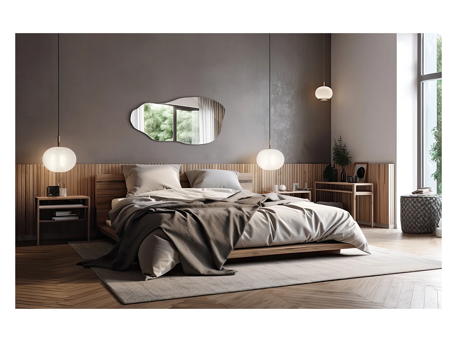 Espejo de Pared Decorativo - Irregular - para Dormitorio, Salón - 40 cm x 80 cm