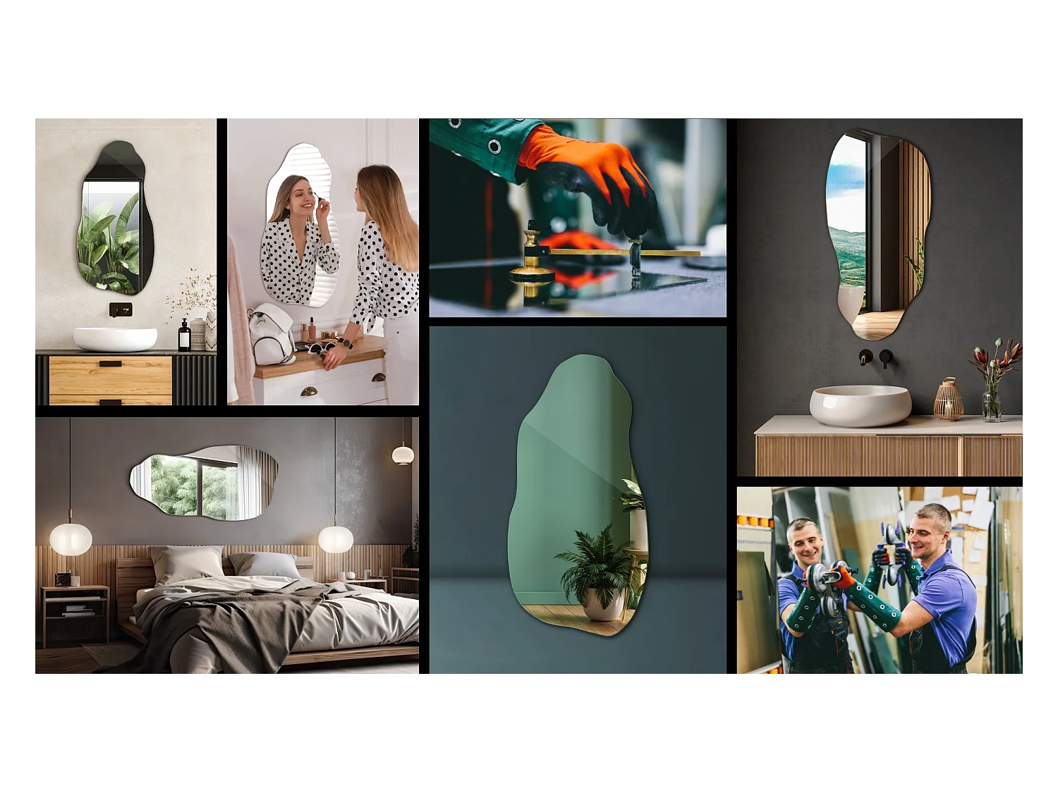 Espejo de Pared Decorativo - Irregular - para Dormitorio, Salón - 40 cm x 80 cm