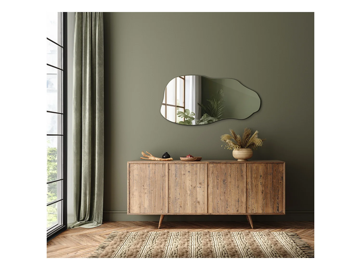 Espejo de Pared Decorativo - Irregular - para Dormitorio, Salón - 40 cm x 80 cm