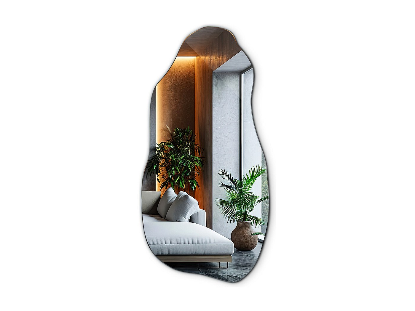 Specchio Da Parete Rettangolare 76x116 Cm – Moderno, Decorativo Per Soggiorno E Camera Da Letto, In Vetro Silver