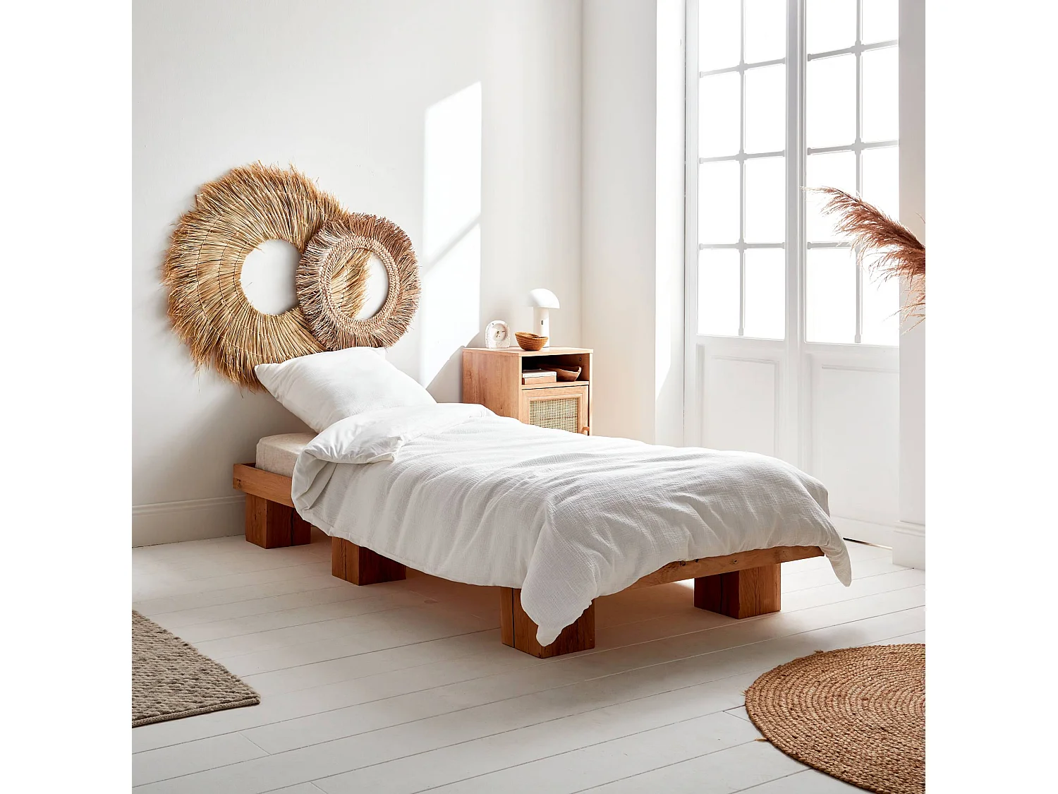 Set di biancheria da letto di garza di cotone bianco