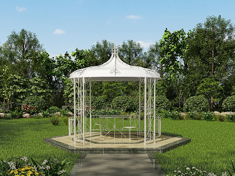 Wit reservezeil van polyester voor tuinkiosk - TILCARA