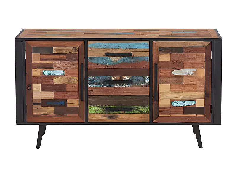 Soho buffet en bois de bateau recyclé - 2 portes - 3 tiroirs - Style Industriel - L160