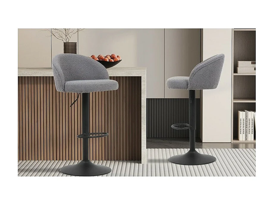 Banco de bar estilo vintage na cor cinza. Coleção HYDRA