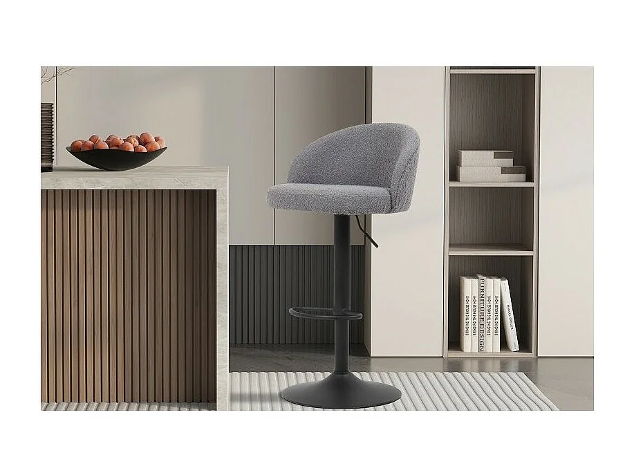 Banco de bar estilo vintage na cor cinza. Coleção HYDRA