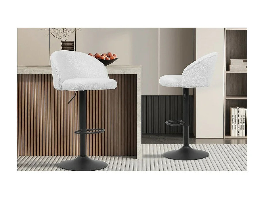 Tabouret de bar style vintage coloris blanc. Collection HYDRA