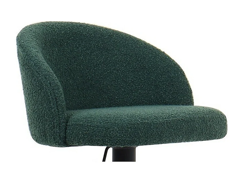 Taburete de bar HYDRA – Terciopelo rizado verde – Altura ajustable 86-107 cm – Patas de metal – Estilo moderno