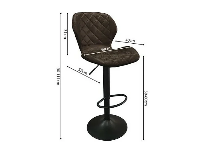 Vintage stijl barkruk in donkerbruine kleur. Collectie MABEL