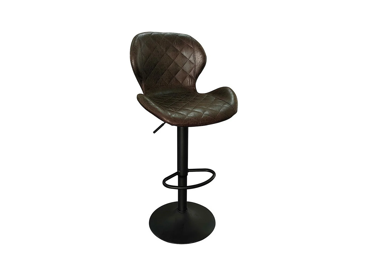 Tabouret de bar style vintage coloris brun foncé. Collection MABEL