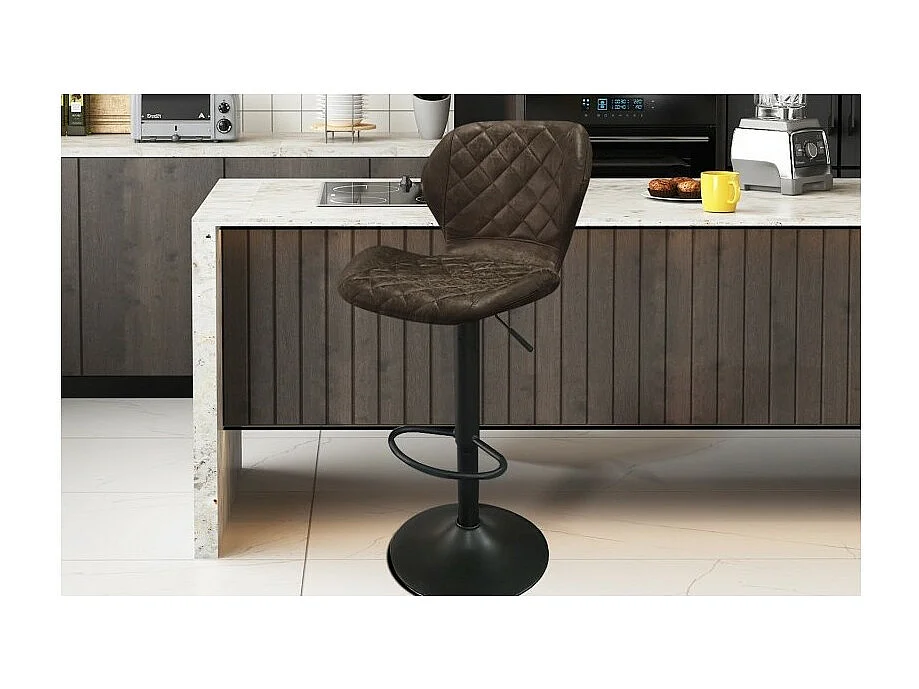 Vintage stijl barkruk in donkerbruine kleur. Collectie MABEL