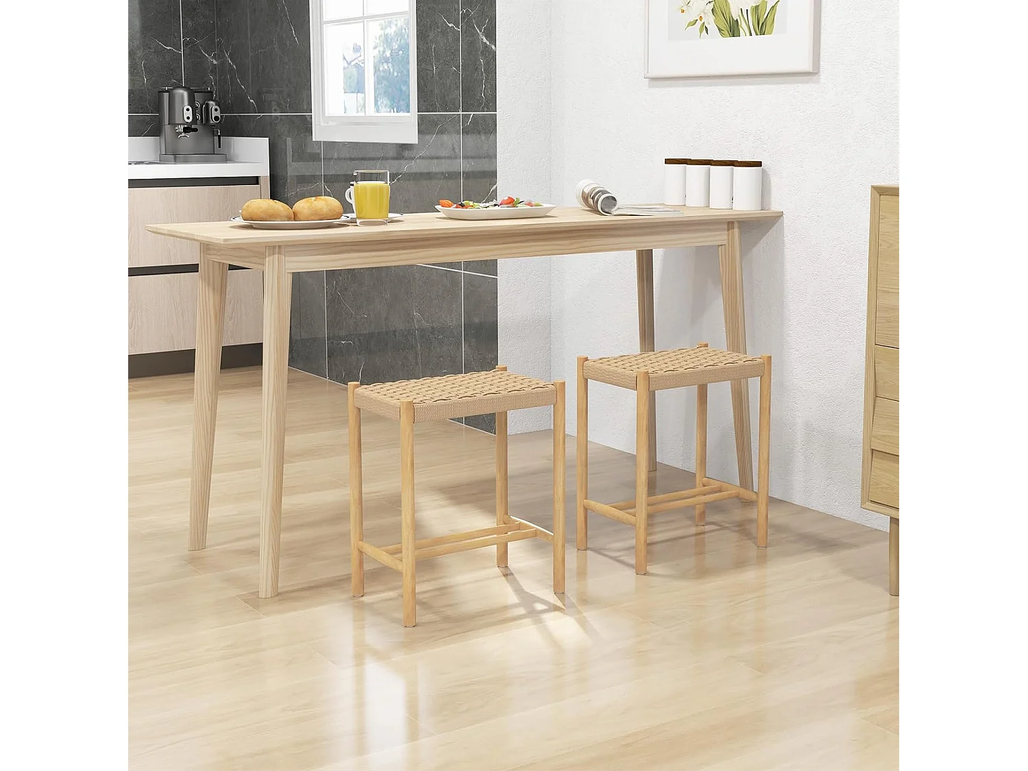 Barhocker aus Holz(2er Set)