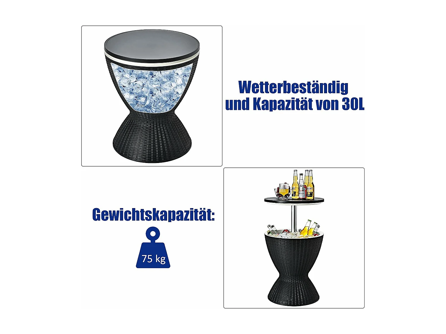 Beistelltisch 30L Kühlbox Hocker